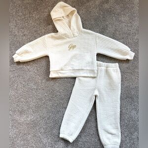 GAP Ivory Textured Hoodie and Joggers Set